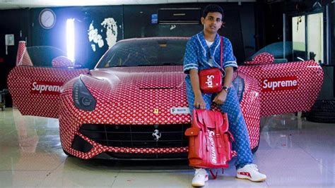 The rich kid who got his Ferrari wrapped in Supreme X Louis Vuitton